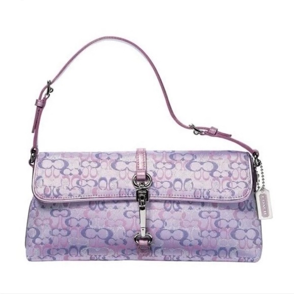 Coach Pastel Purple Signature Shoulder Bag - Picture 1 of 16